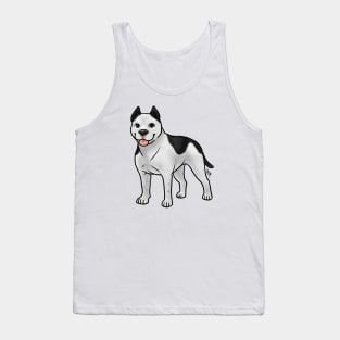 Dog - American Staffordshire  Terrier - Cropped Black and White Tank Top